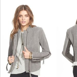 Free People vegan suede moto jacket